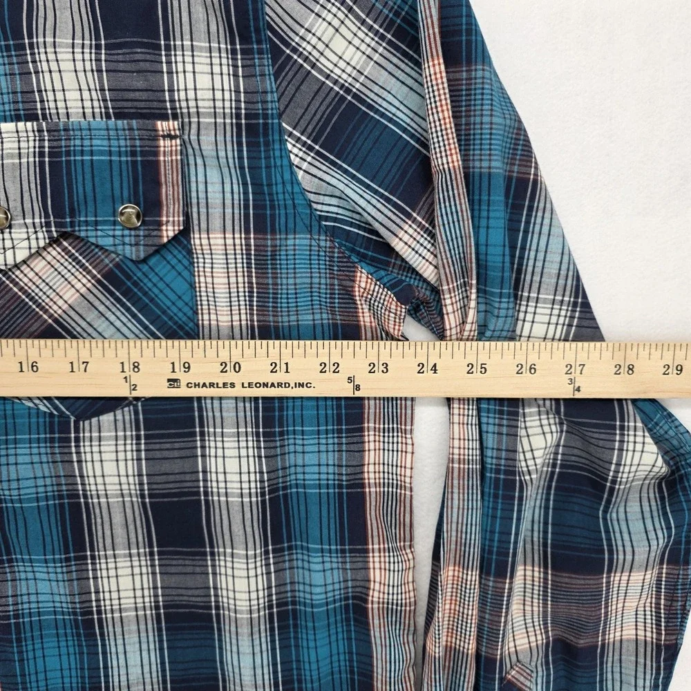 Levis The Western Pearl Snap Shirt Mens XL Blue Plaid Button Up 3LYLW0172 NEW